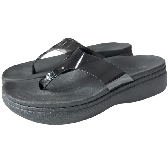 Vionic Sunrise Luminous Sandal Womans Size 8 Black Clear Comfort Thong Flip Flop - Picture 1 of 14